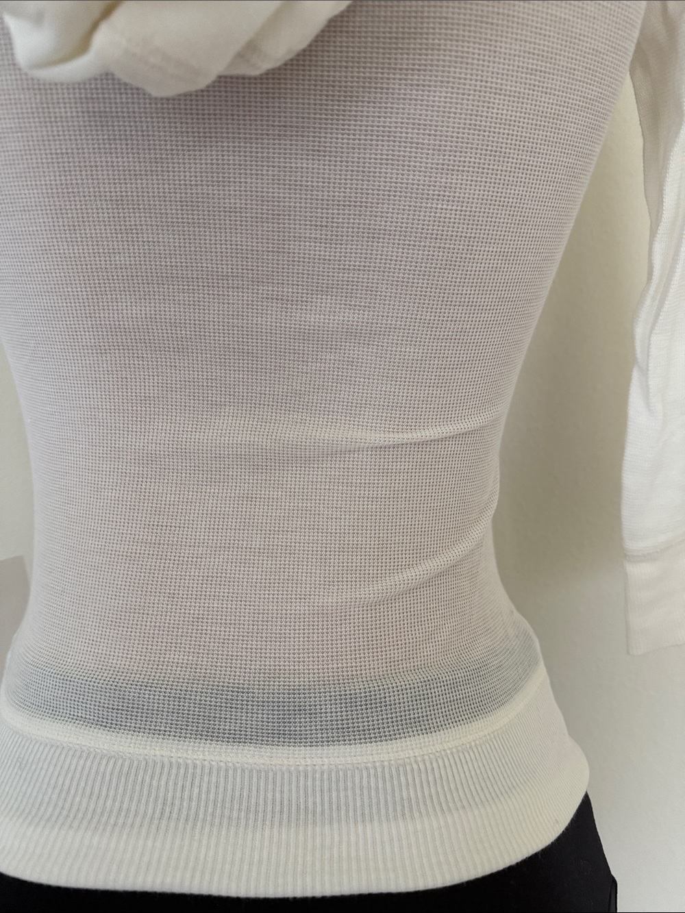 Abercrombie & Fitch White Henley Hoodie with Kangaroo Pocket - Picture 6 of 9